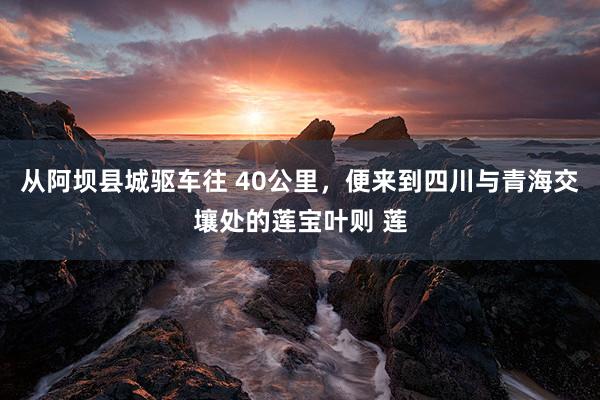 从阿坝县城驱车往 40公里，便来到四川与青海交壤处的莲宝叶则 莲