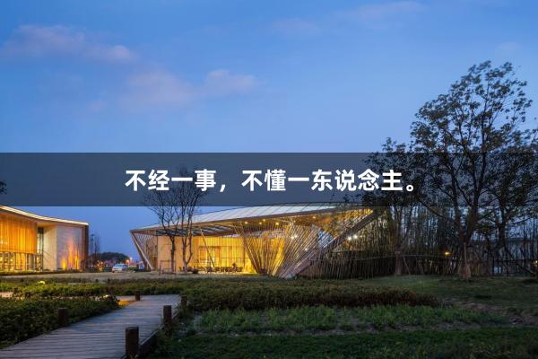 不经一事，不懂一东说念主。