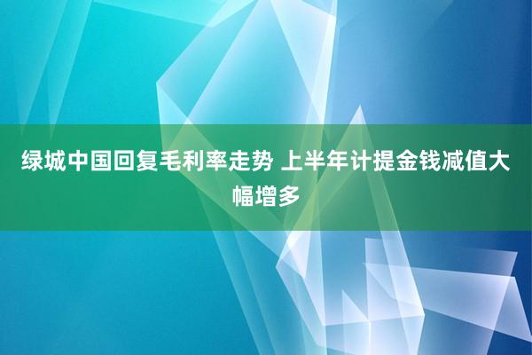 绿城中国回复毛利率走势 上半年计提金钱减值大幅增多