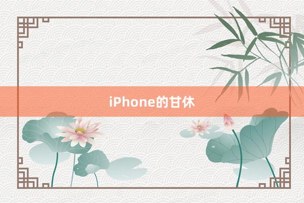 iPhone的甘休