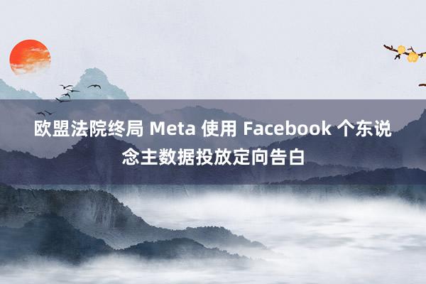 欧盟法院终局 Meta 使用 Facebook 个东说念主数据投放定向告白